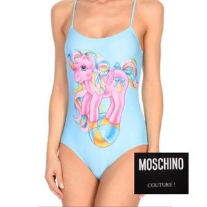 Moschino Baby-Blue Pony One Piece Swimsuit